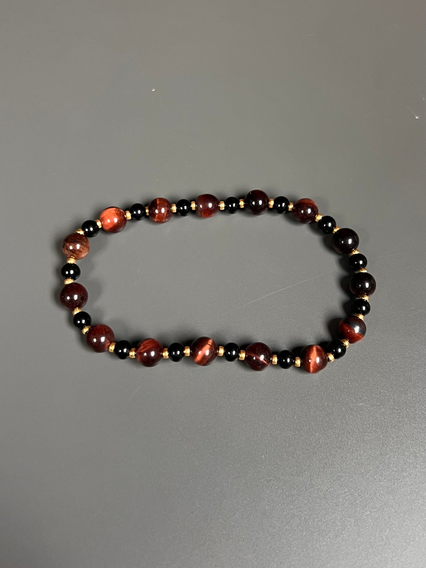 Onyx Red Tiger Eye Elastic Bracelet