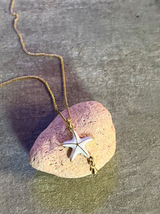 White Starfish Necklace