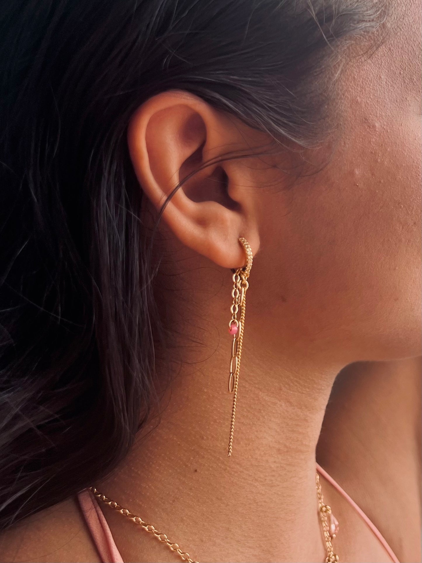 Pinky Hoops Earrings
