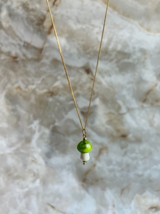 Green Mushroom Necklace