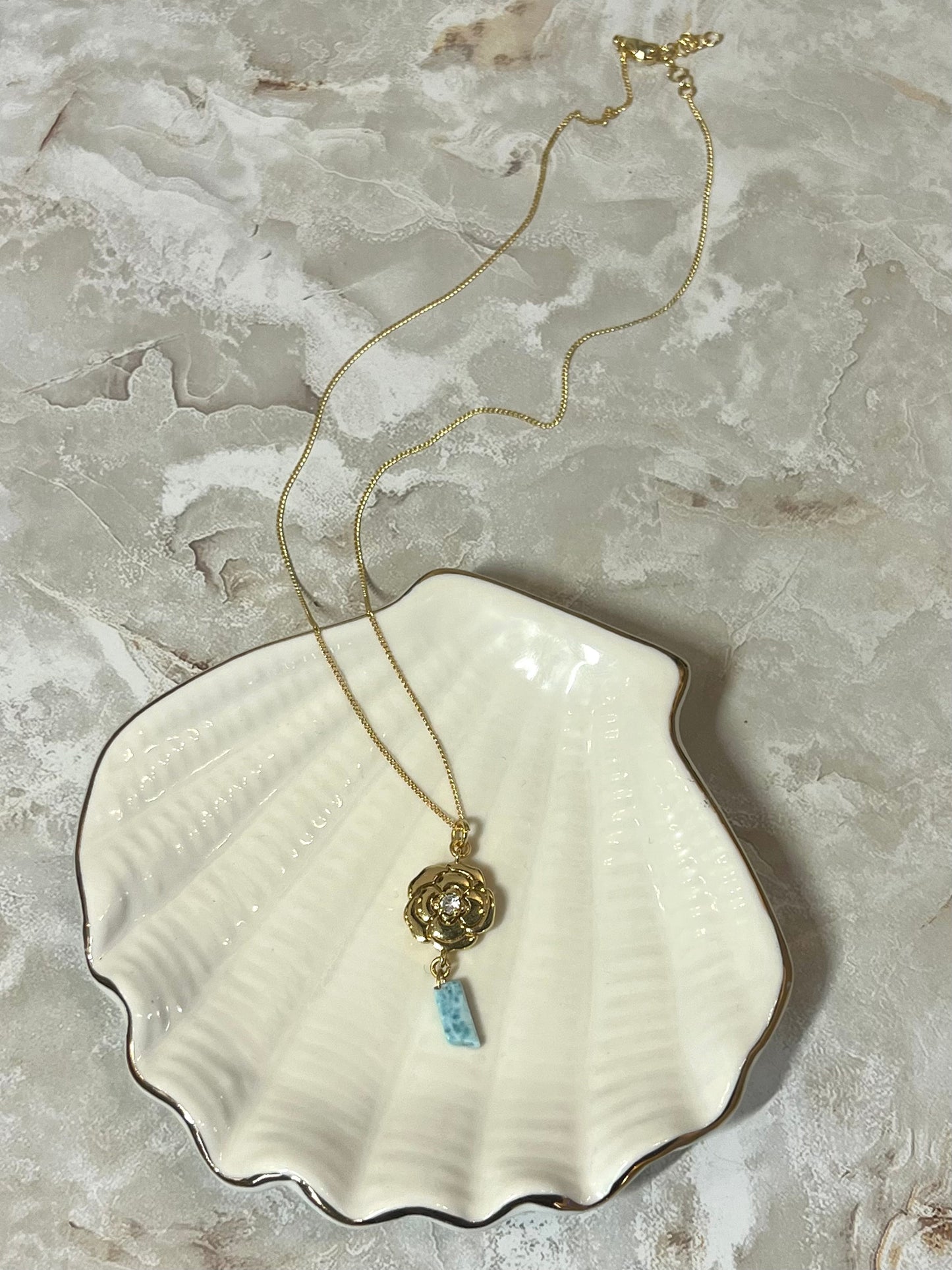 Larimar Rose Necklace