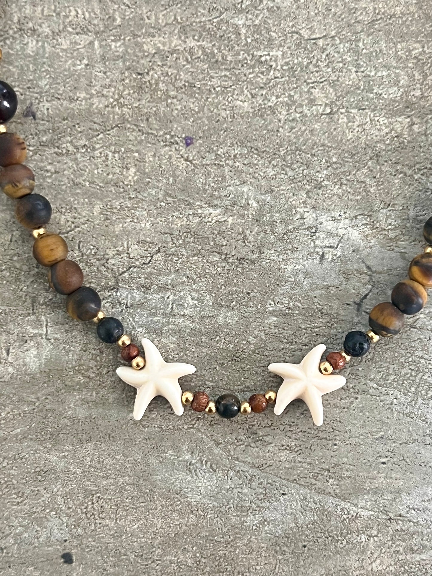 Starfish Tiger Eye Choker