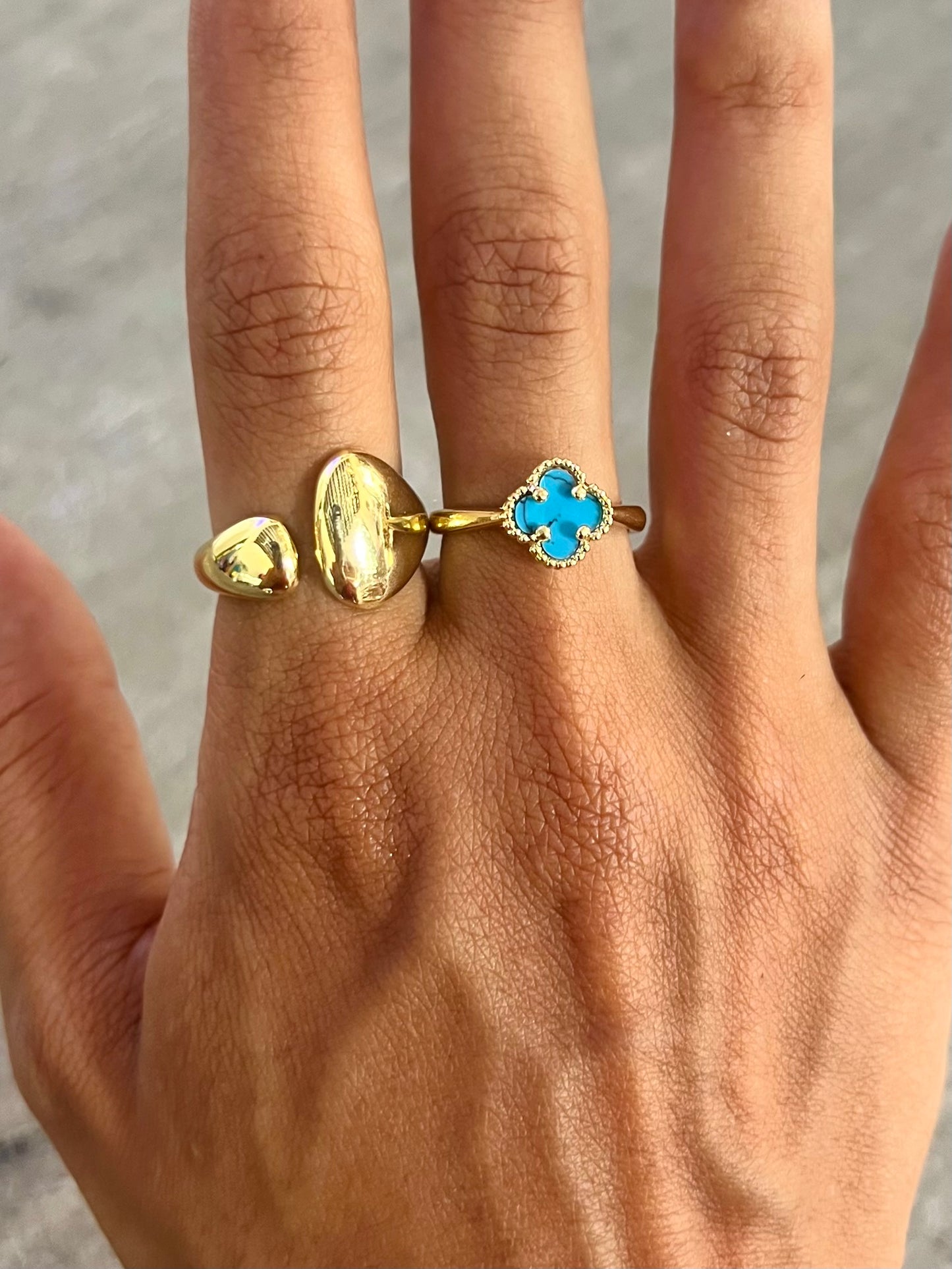 Blue Clover Ring