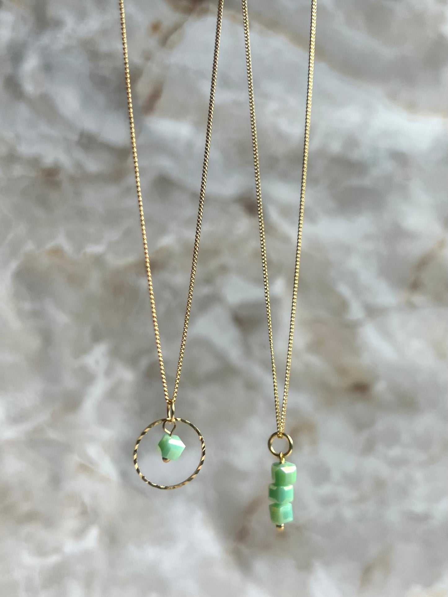 Green Square Necklaces