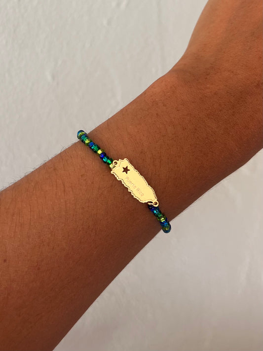 PR Teal Elastic Bracelet