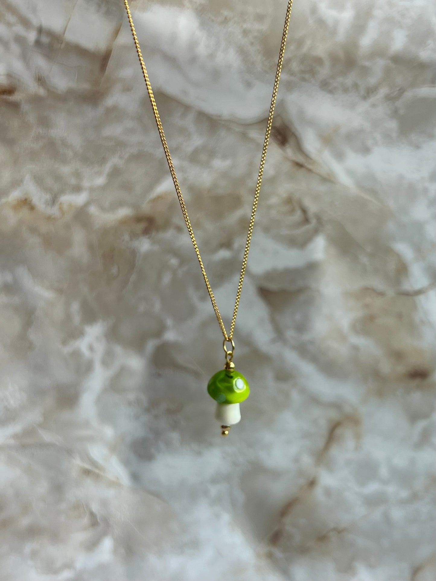 Green Mushroom Necklace