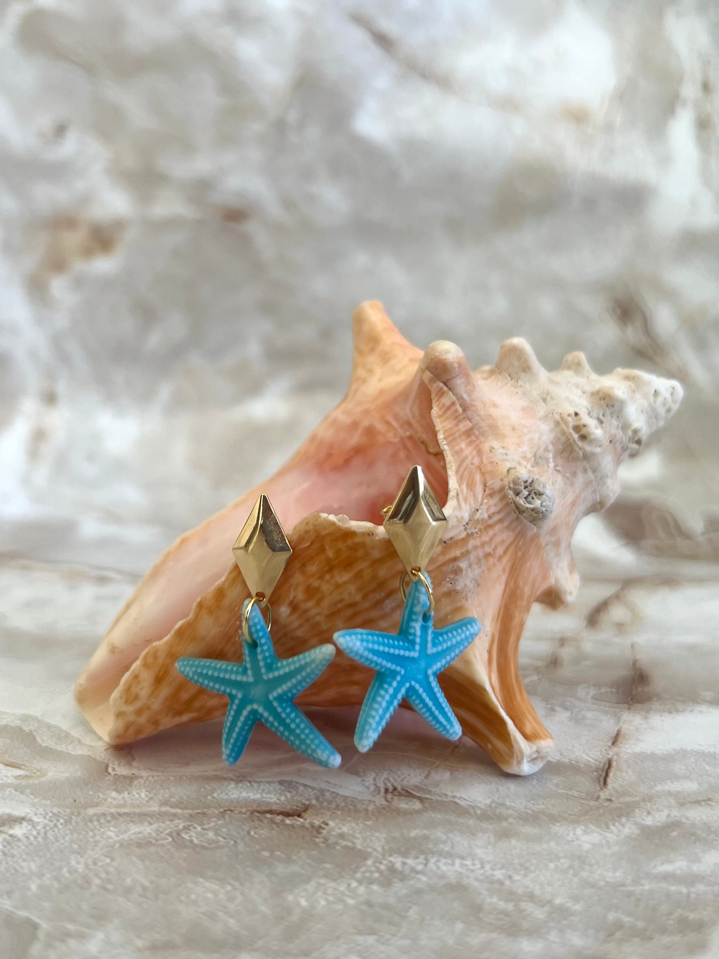 Blue Starfish Earrings