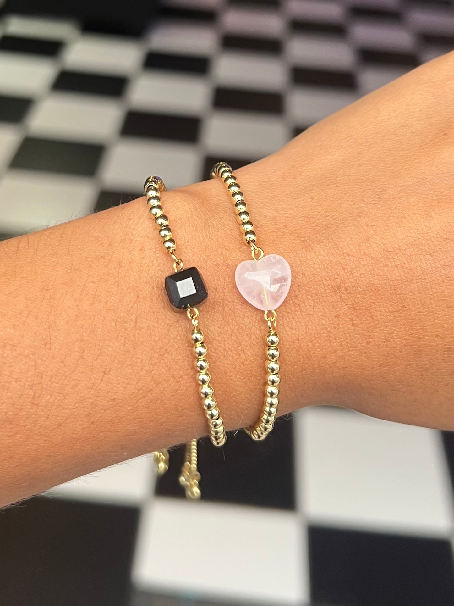 Rose Quartz Heart Bracelet