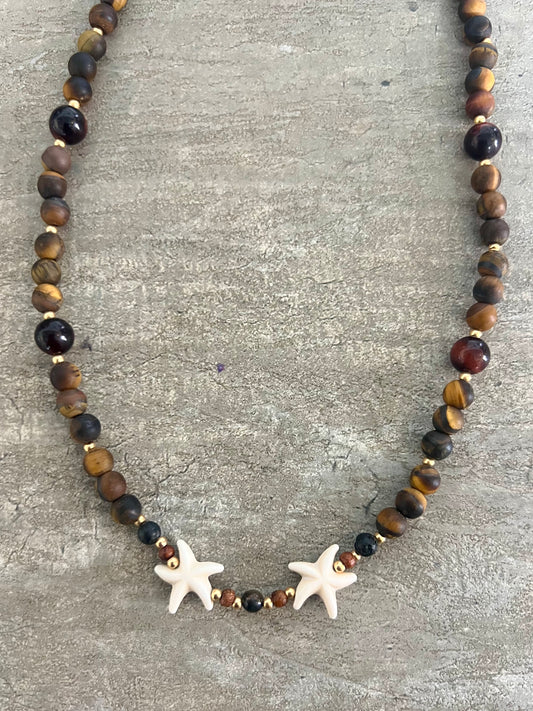 Starfish Tiger Eye Choker