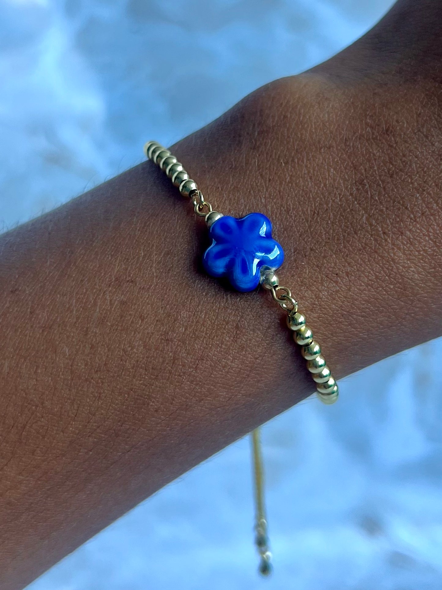 Purple Flower Adjustable Bracelet