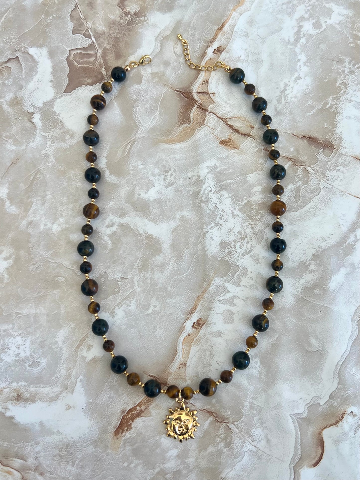 Tiger Eye Sun Necklace