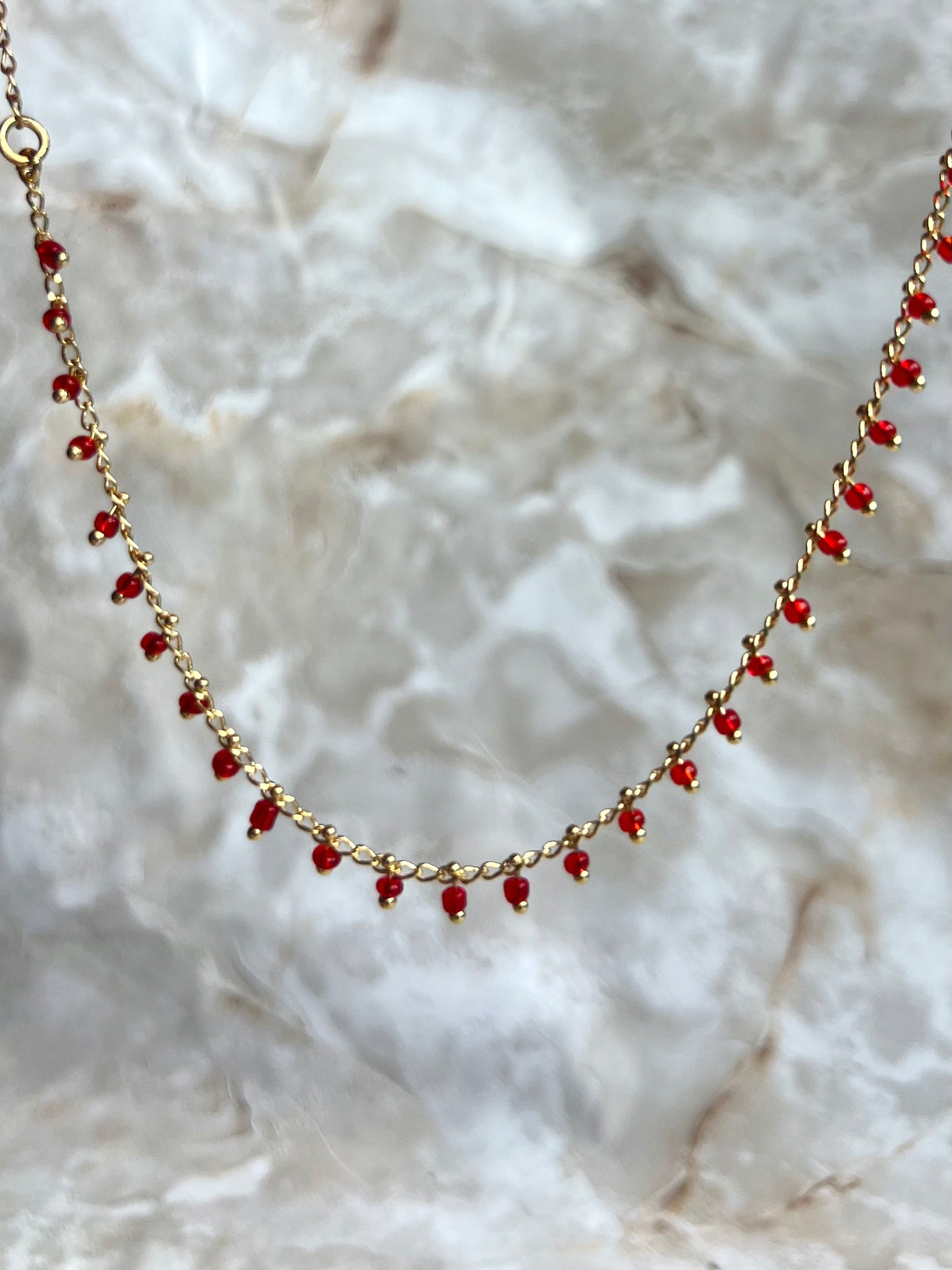 Red Crystals Anklet