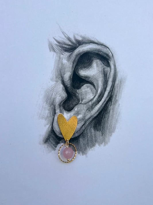 Heart Rose Earrings