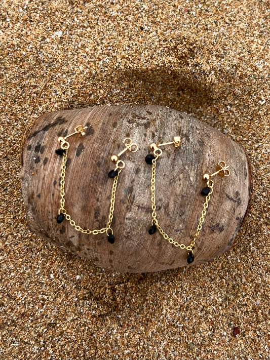 Black Crystals Double Stud