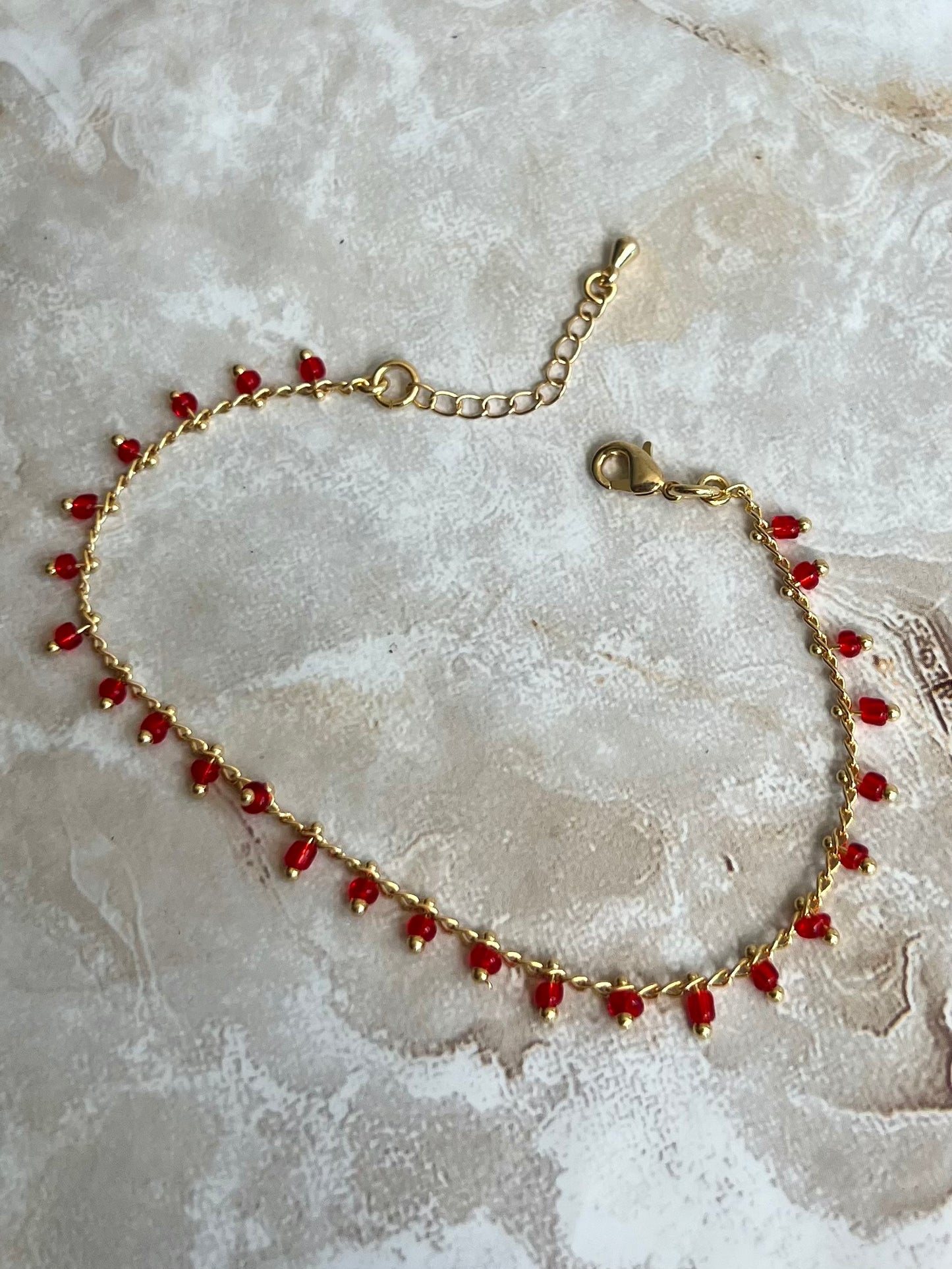 Red Crystals Anklet