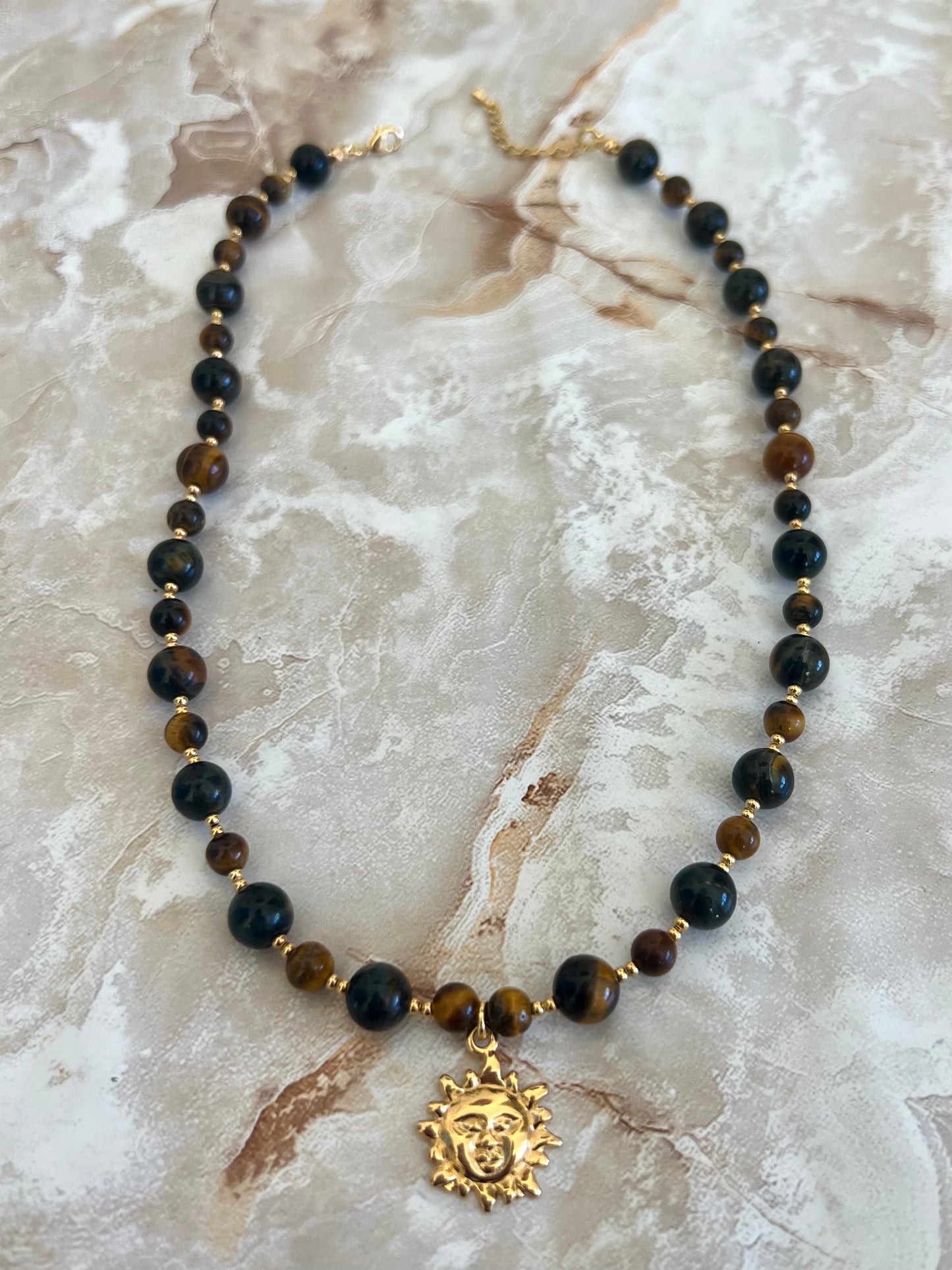 Tiger Eye Sun Necklace