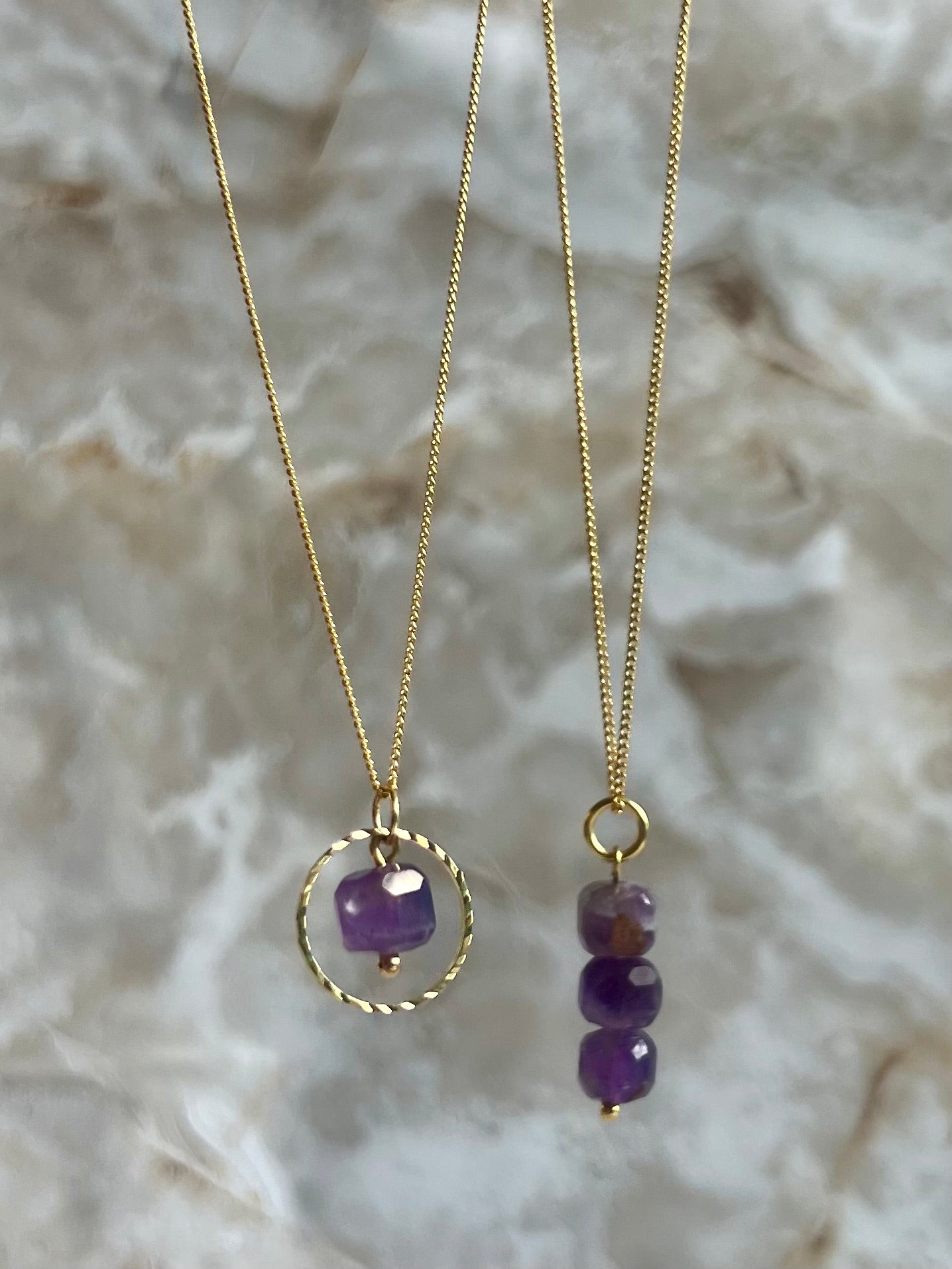 Square Amethyst Necklace