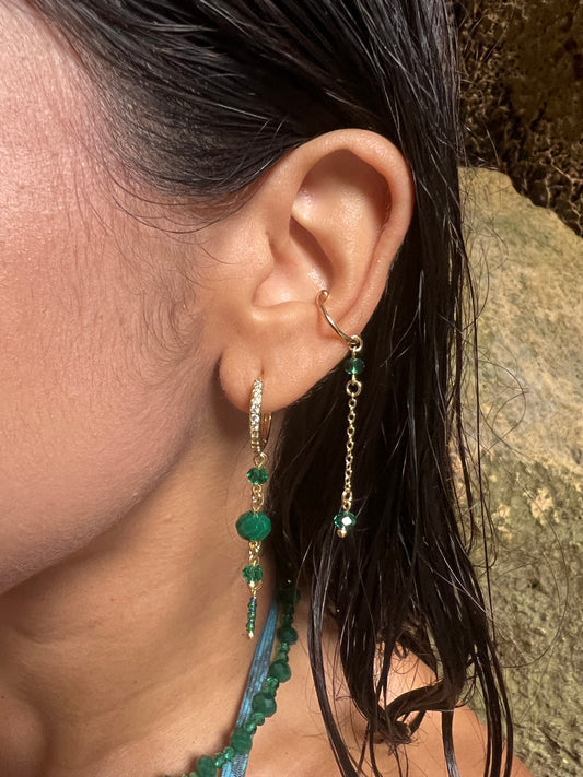 Teal Cuff Earrings
