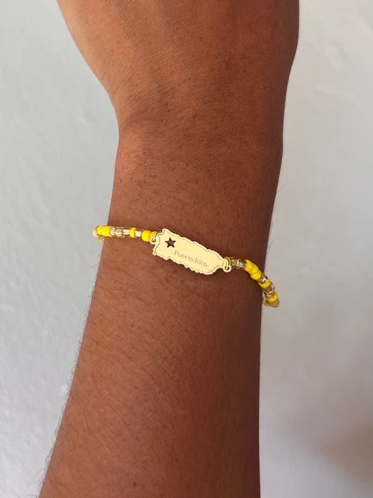 PR Yellow Elastic Bracelet