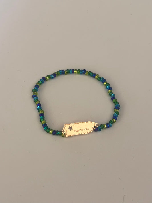 PR Teal Elastic Bracelet