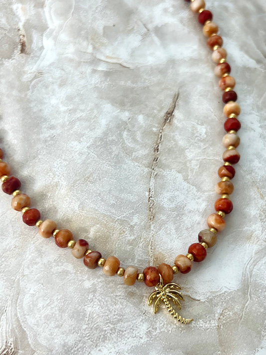 Palm Tree Carnelian Necklace