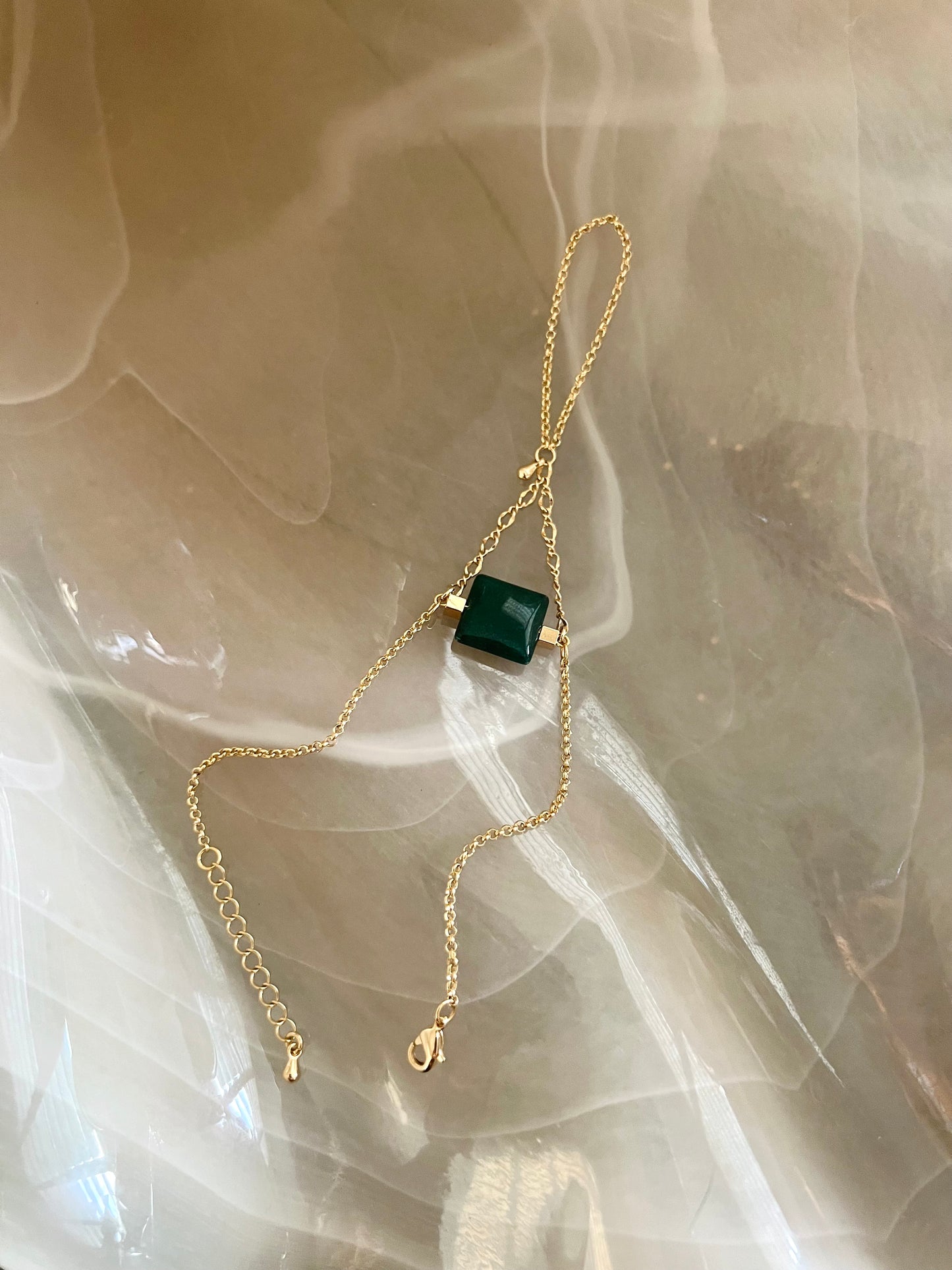 Square Emerald Hand Chain