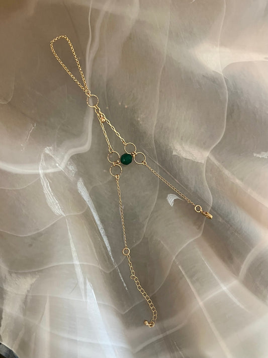 Orbit Emerald Hand Chain