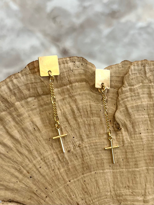 Cross Square Earrings