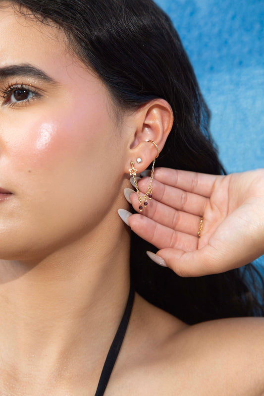 Wine Star Earrings