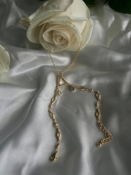 Pyramid Zirconia Hand Chain