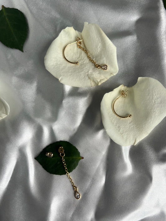 Crescent Zirconia Earrings