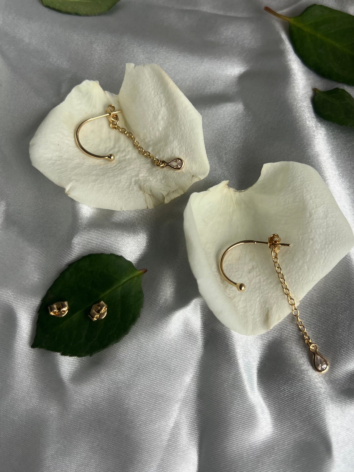 Crescent Zirconia Earrings