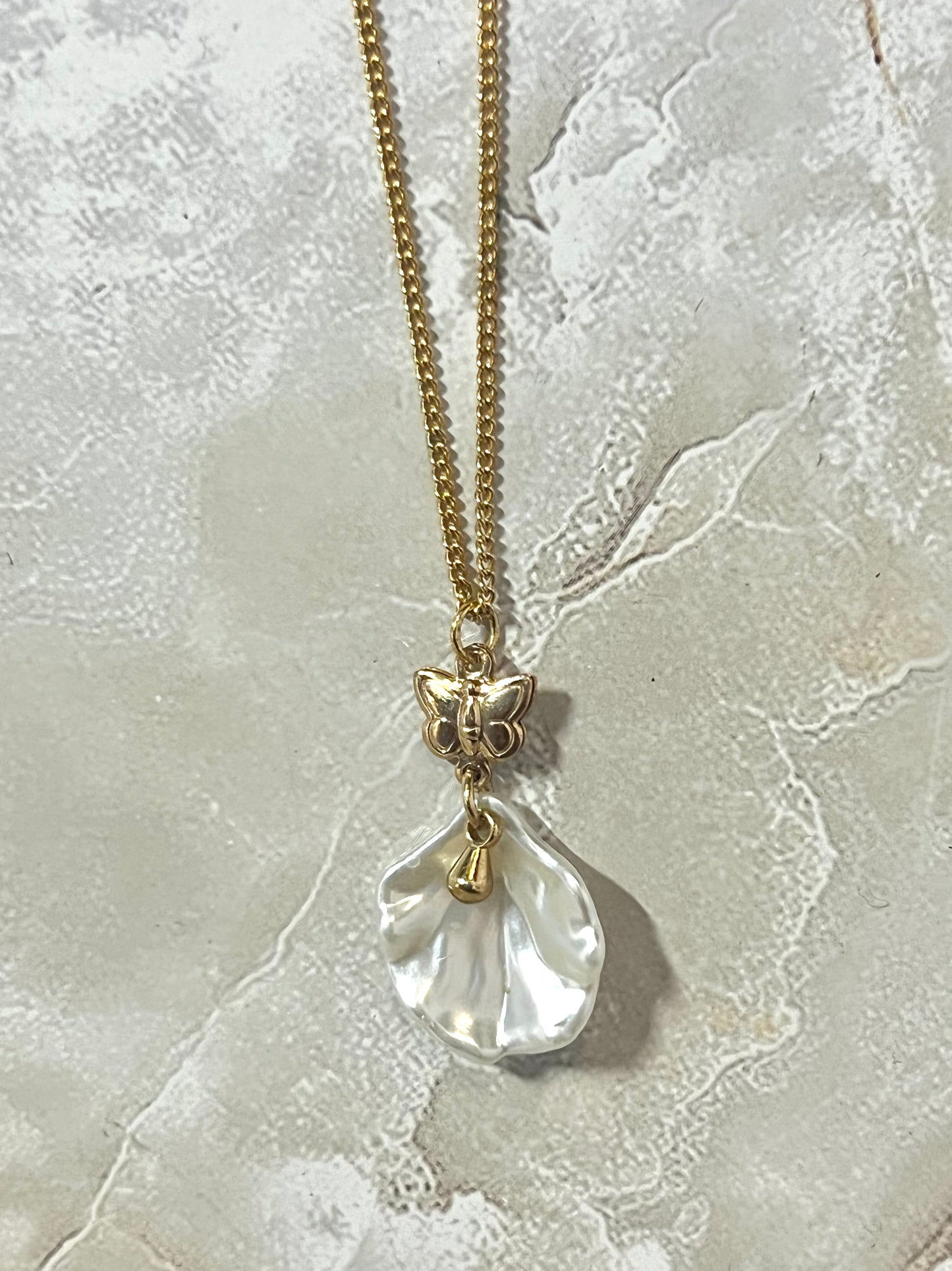 Golden Butterfly Seashell Necklace