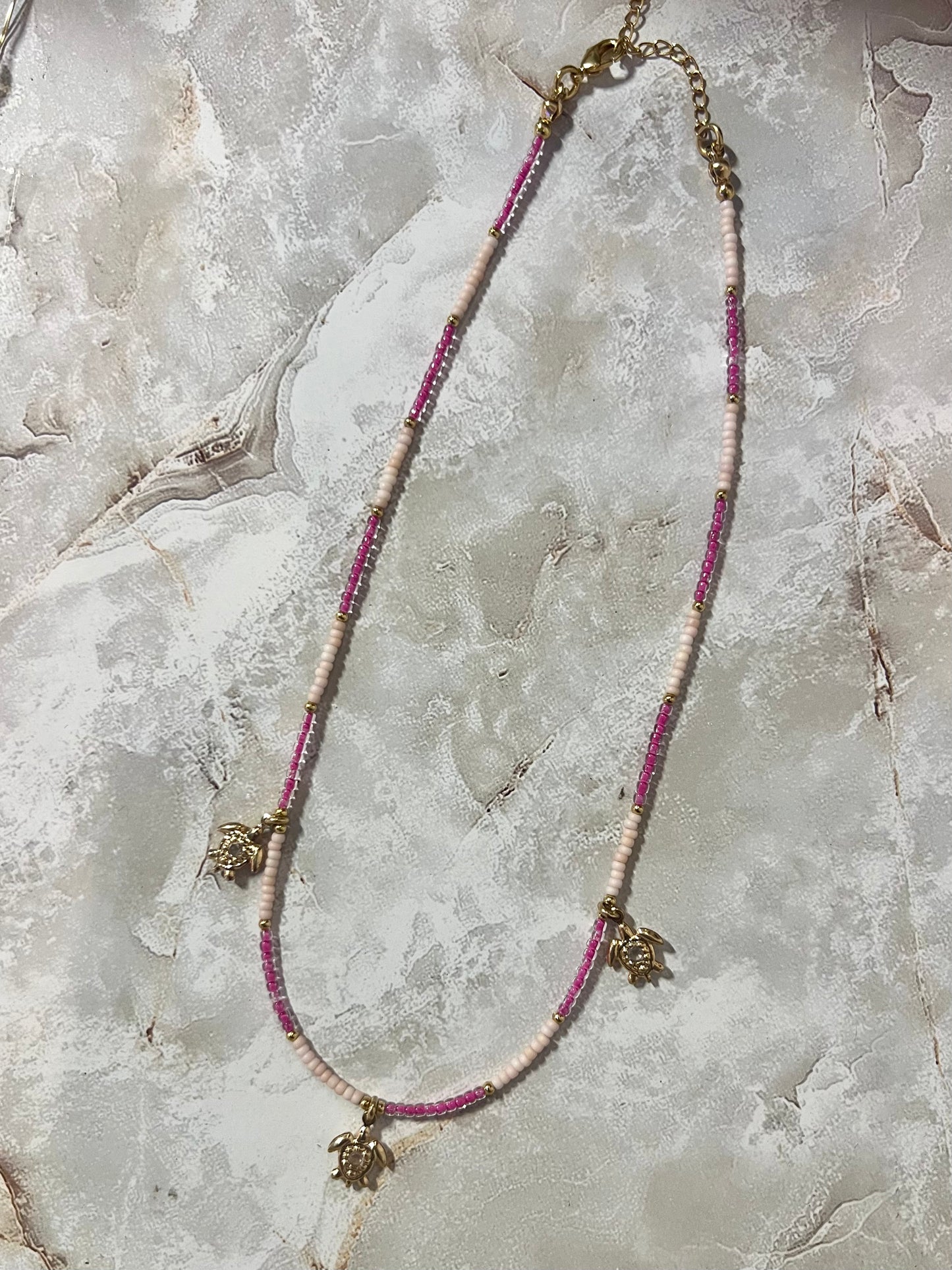 Turtles Pink Necklace