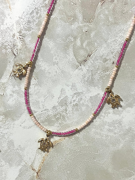 Turtles Pink Necklace