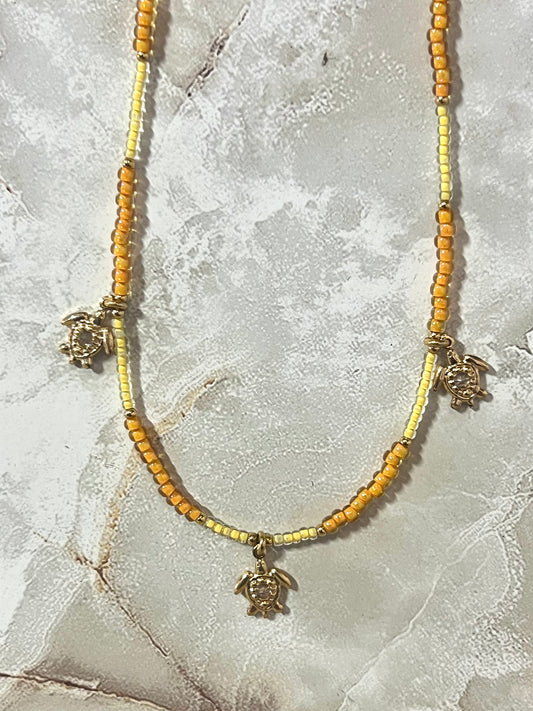 Turtles Orange Necklace
