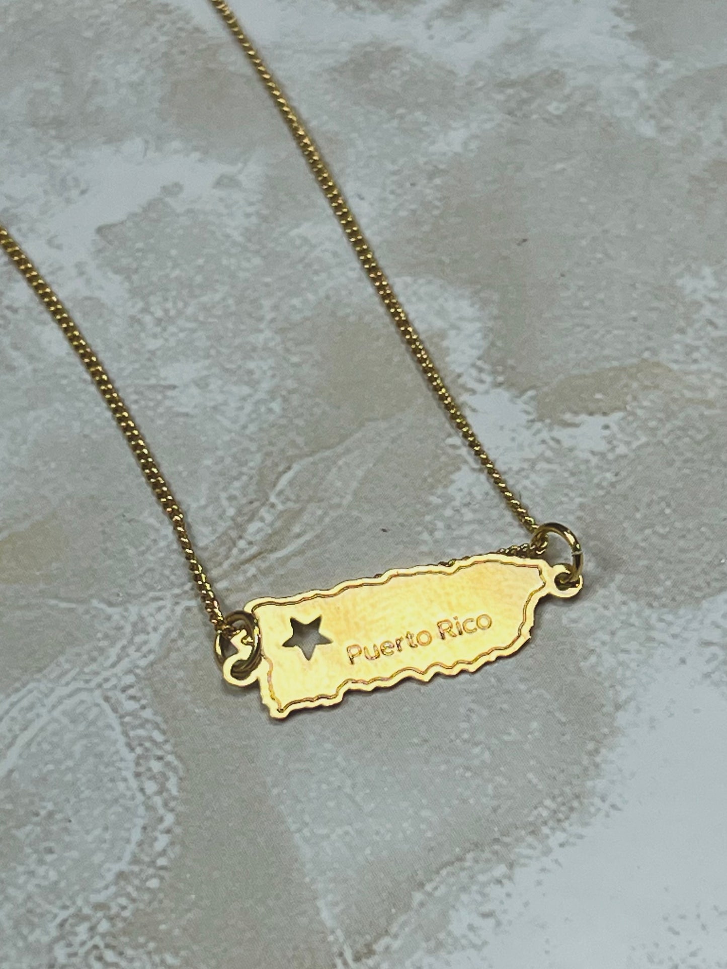 Puerto Rico Map Necklace