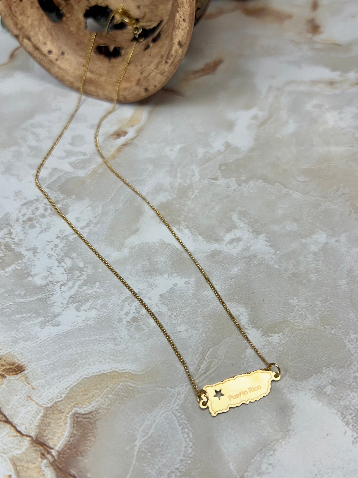 Puerto Rico Map Necklace