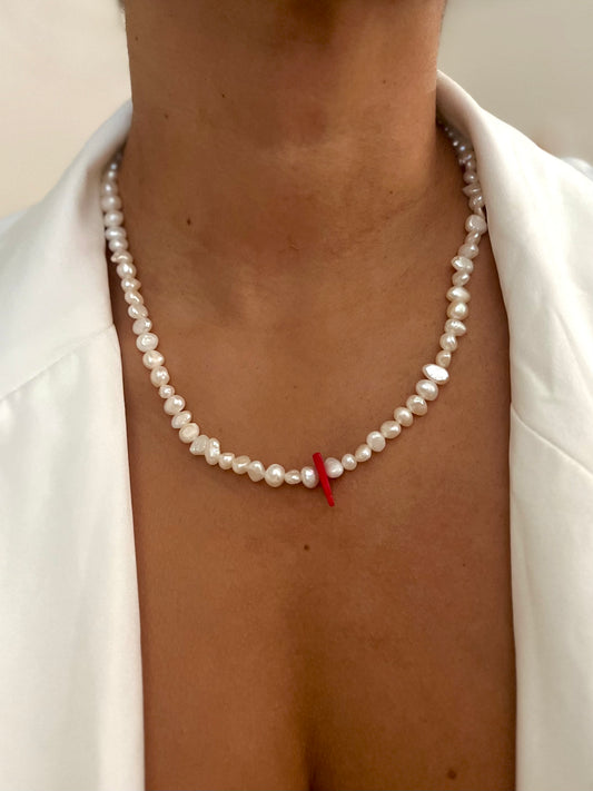 Coral Pearl Necklace