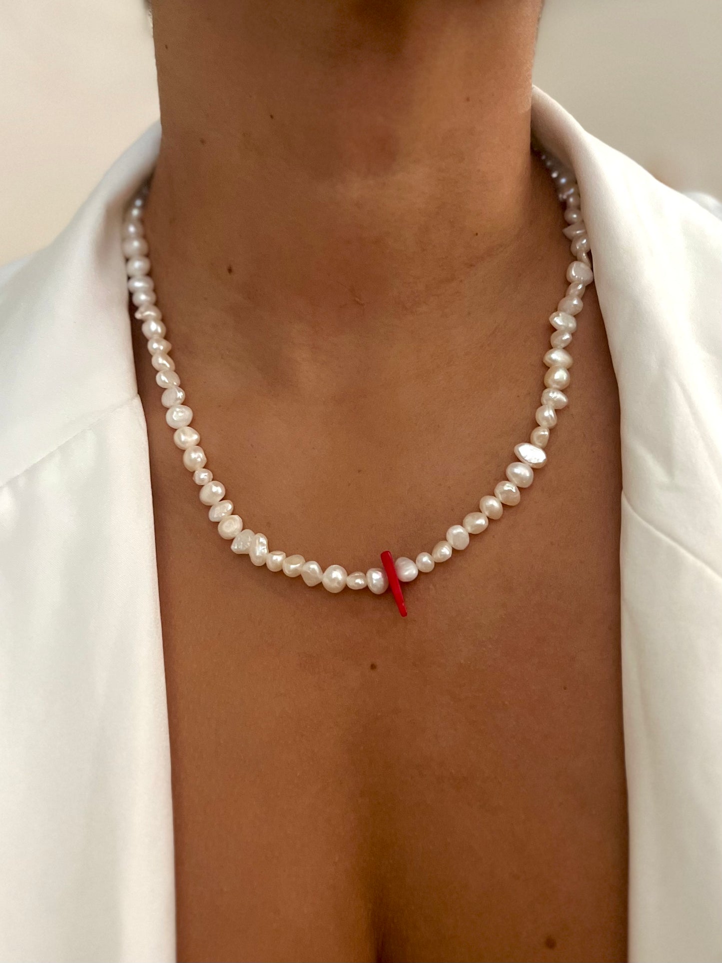 Coral Pearl Necklace