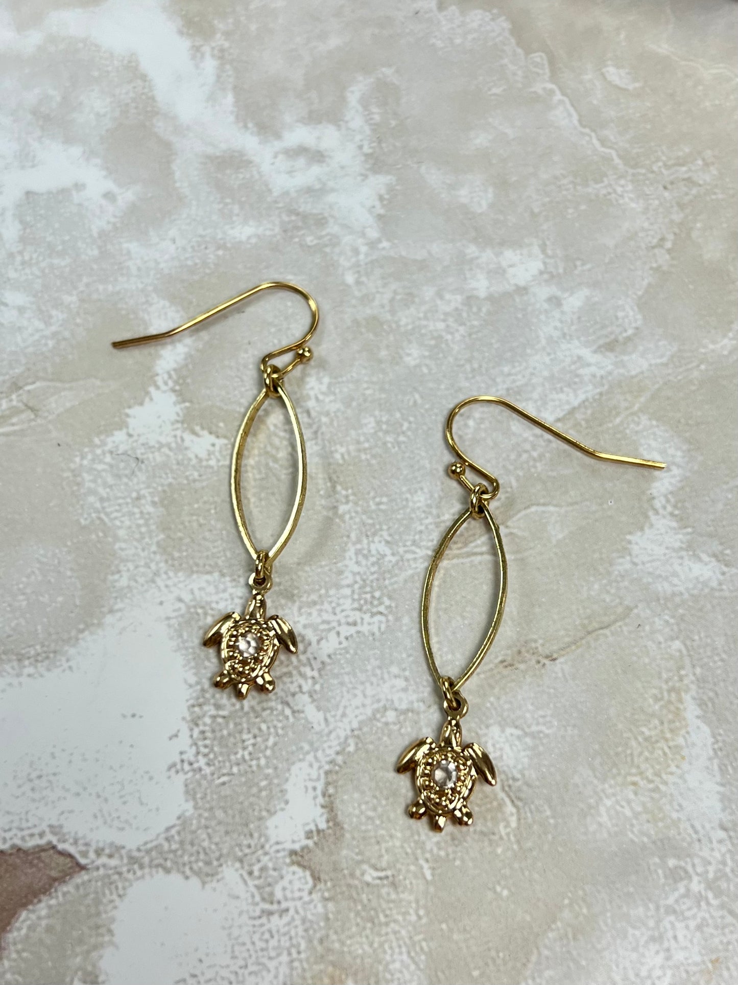 Long Turtle Earrings