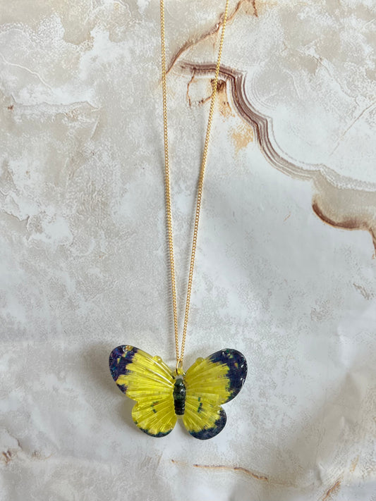 Yellow Butterfly Necklace