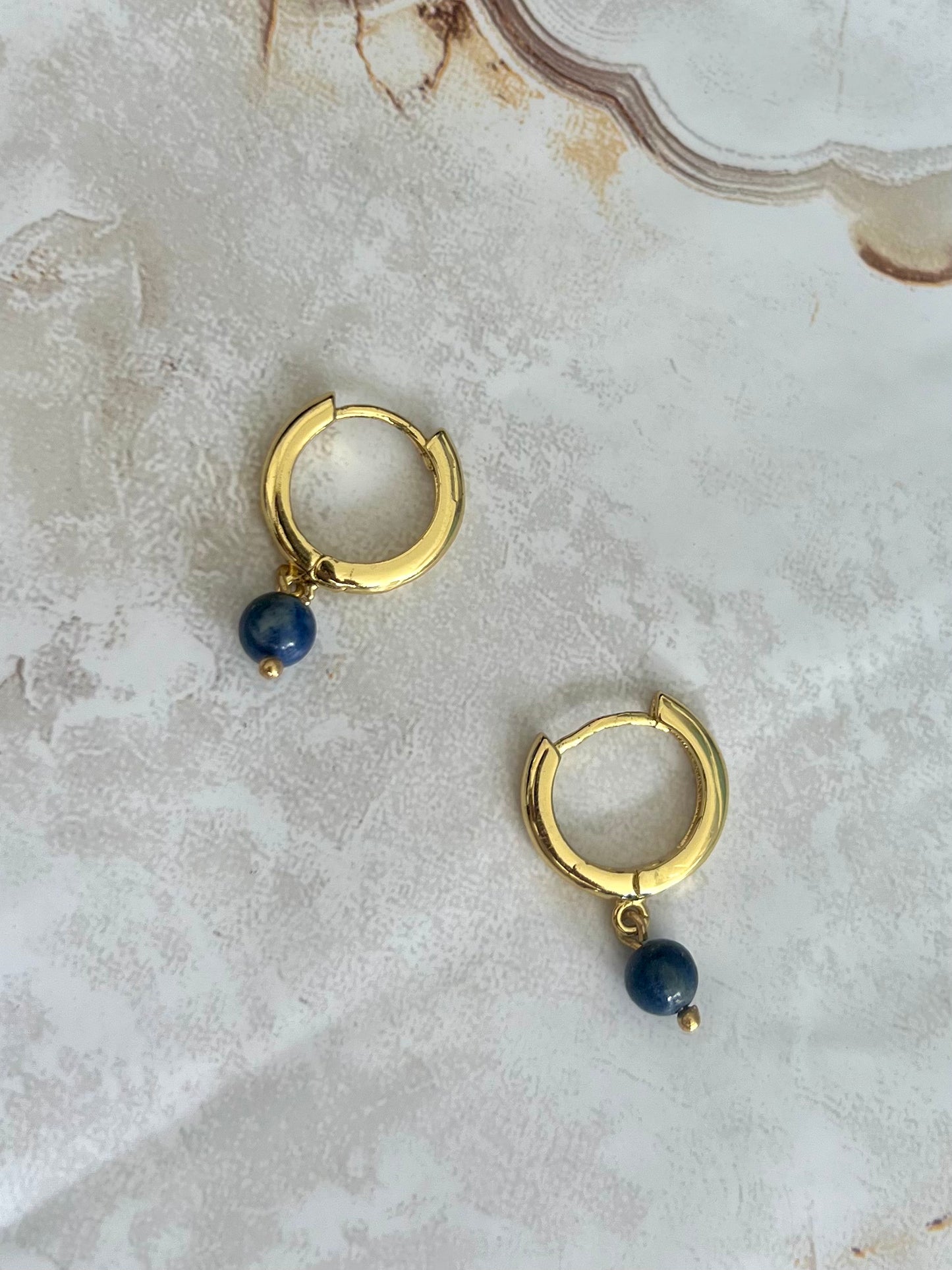 Lapis Lazuli Huggie Hoops