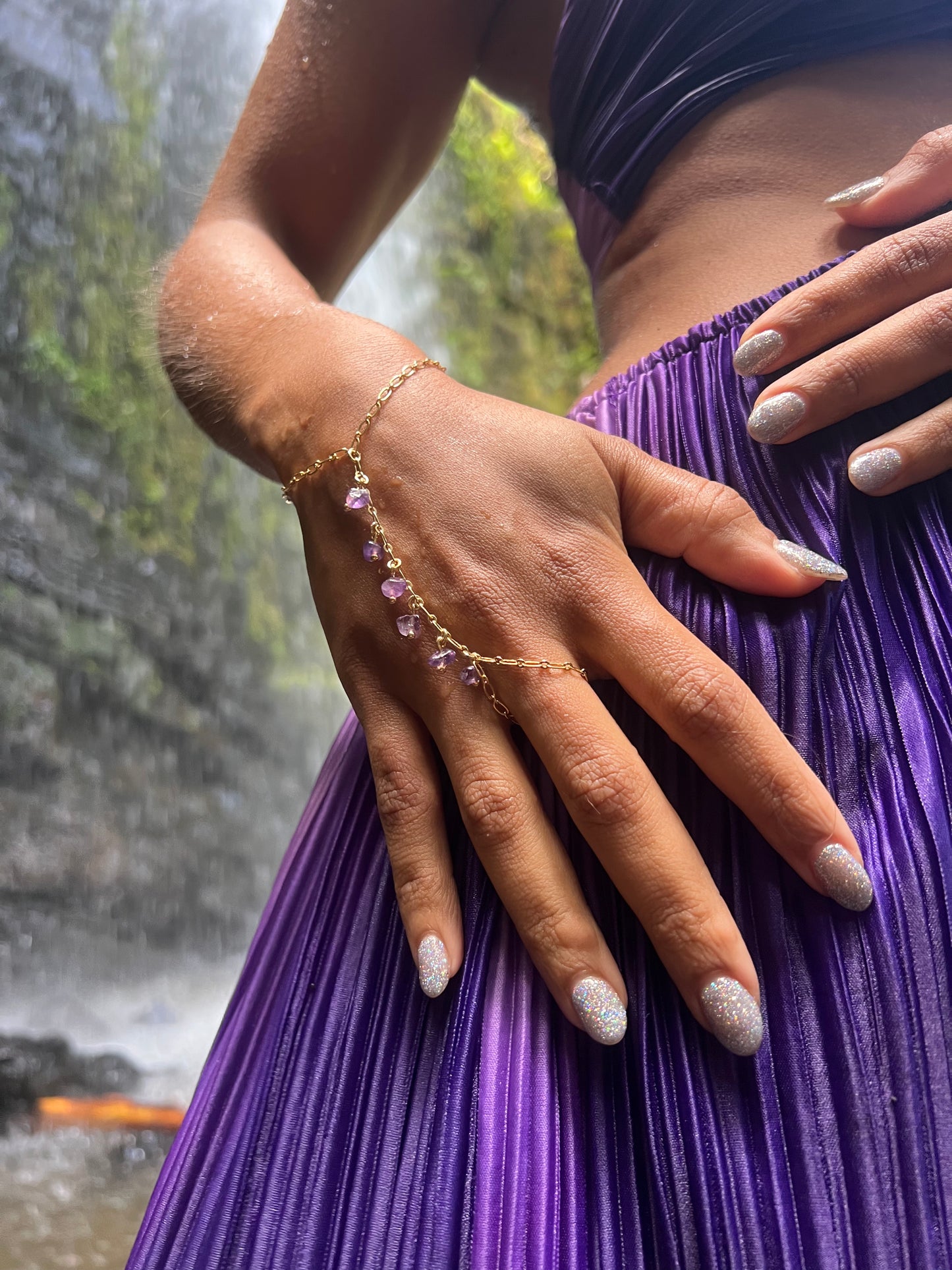 Amethyst Tears Hand Chain