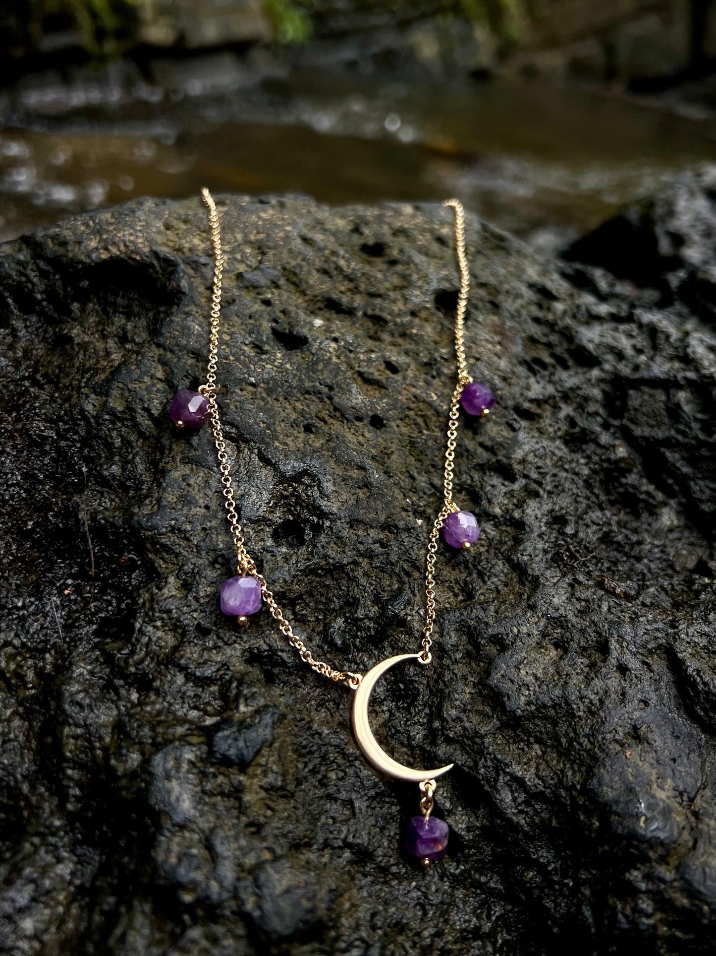 Amethyst Moon Necklace