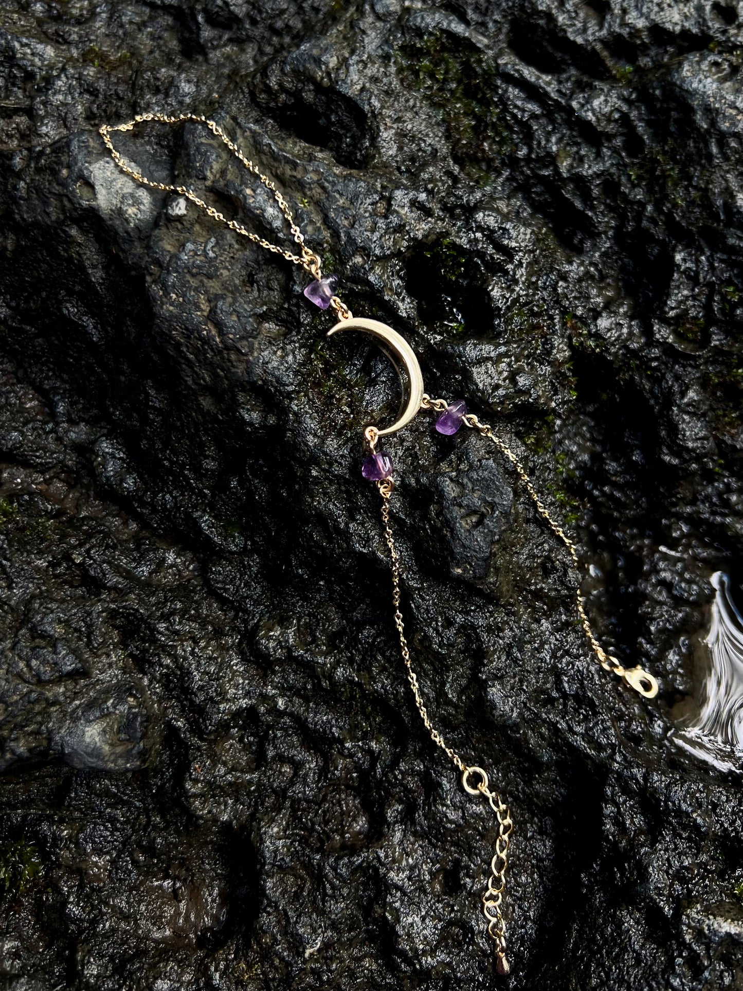 Amethyst Moon Hand Chain