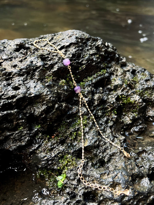 Pansy Amethyst Hand Chain