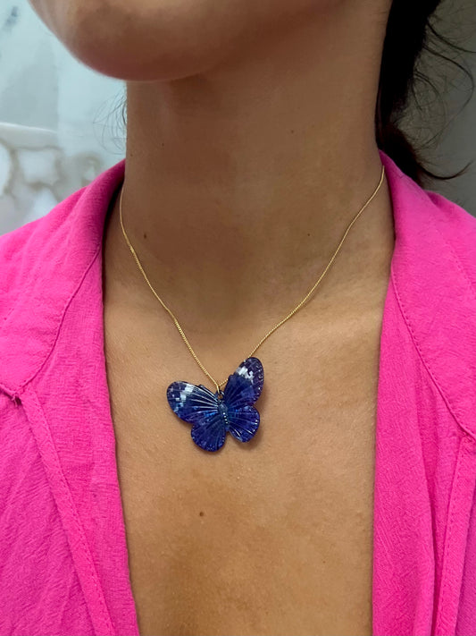 Purple Butterfly Necklace