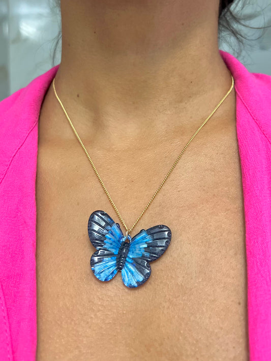 Blue Butterfly Necklace