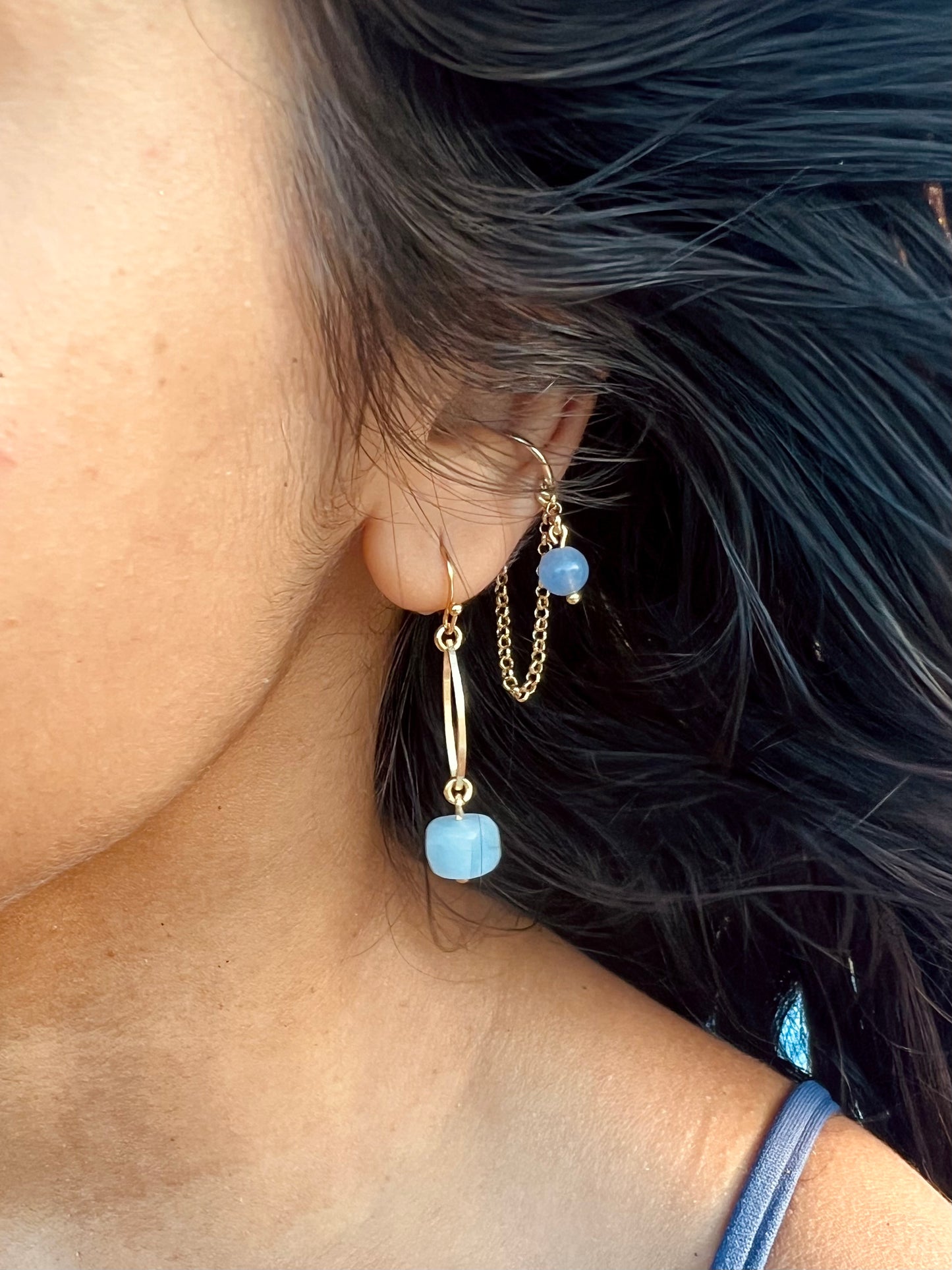 Aquamarine Cuff Earrings